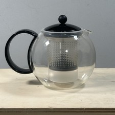 Teekanne 1 Liter mit Siebeinsatz, Teebereiter Bodum schwarz gebraucht