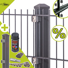 Doppelstabmattenzaun Gartenzaun Gittermattenzaun Stahlmattenzaun Zaun Set 868 