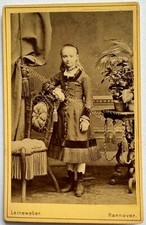 orig. CDV Foto Fotografie BildKind Mode um 1875 Hannover Mädchen Leineweber