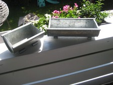 4er Set Pflanzset Zink Zinkwannen Pflanzgefäße Kräutertopf Kräutergarten