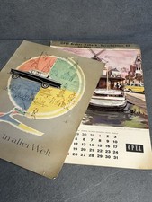OPEL Bruhns Lübeck 1959 Wandkalender Reklame Grafik Lithografie Kalender #425