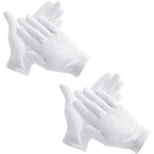 Vielseitige Weiße Baumwollhandschuhe für Schutz bei Arbeit und Pflege - 12 Stück