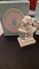 Nymphenburg Bayerischer Löwe mit Wappen Porzellanfigur 705 Vintage H9 cm Rarität
