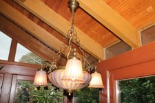 Art Deco Kronleuchter Hängelampe Leuchte 20er 30er Jugendstil Villa Altbau lila