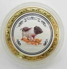 Australien Lunar1 Pig "Jahr des Schwein" 2007 color 1Unze Silber inkl.Box + Zert