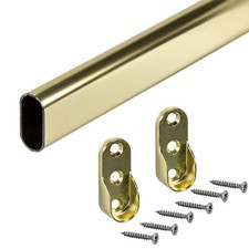 Kleiderstange gold Schrankrohr Oval Schrankrohr Garderobenstange Ovalrohr SET