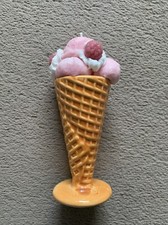 Eis in Waffel Motivkerze | ca. 18cm | Waffel aus Ton