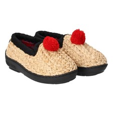 Paar Strohschuhe "Der Solide", Einbändelung schwarz