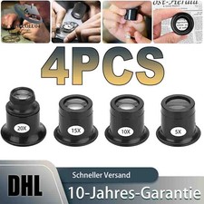 4X Uhrenreparaturlupe Set 5x/10x/15x/20x Augenlupe Schmuck Lupe Juwelier Okular