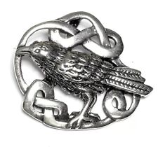 925 Silber  Wikinger Odins Rabe Anhänger Raben Hugin Munin Krafttier +  Band