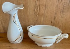 Porzellan Vase mit Schale bzw