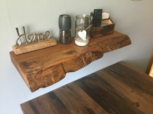 Wandregal eiche holz - wandregal,