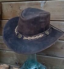 brauner Leder Hut Outback Australien dickes premium Leder  braun