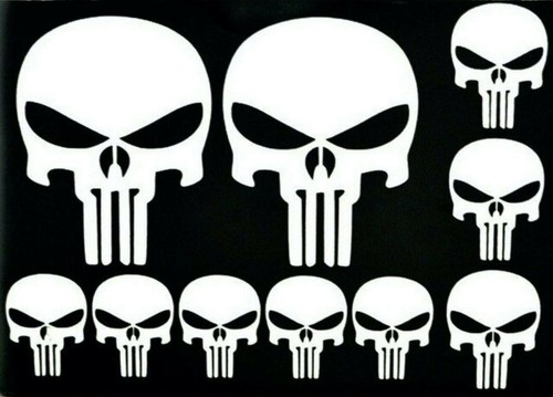 Skull aufkleber set weiss - skull,
