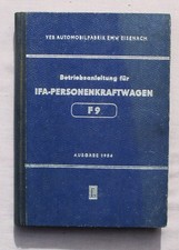 Betriebsanleitung IFA-PKW F9 Ausgabe 1955 Handbuch