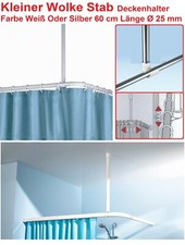 Kleine Wolke Deckenhalterung für Duschvorhangstangen  Weiß O Silber