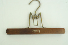 Kleiderbügel Union 4 Braun / Gold für Hosen vintage Retro Holz