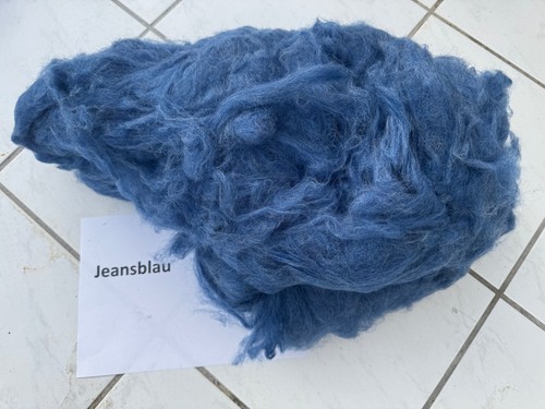 200g kammzug abrisse jeansblau - kammzug,