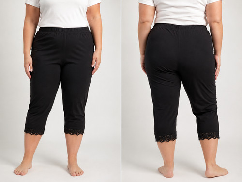 Damen capri leggings schwarz - capri,