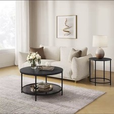 Runder Couchtisch Schwarz Ø80