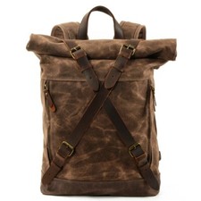 Brauner retro rucksack canvas - brauner,