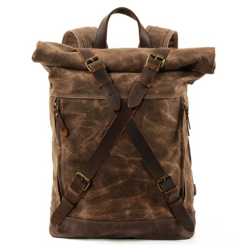 Brauner retro rucksack canvas - retro,