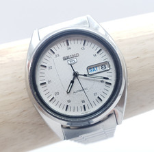 Vintage Seiko 5 Automatic 7S26-3040 Silver Dial Herrenuhr Tag/Datum W2