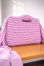 häkeltasche lila Handarbeit