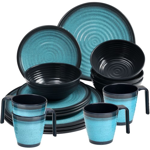 Melamin geschirr set blau - set,