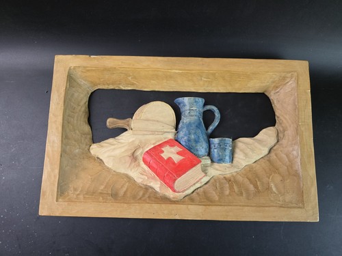 Handgeschnitzt wandbild relief - handgeschnitzt,
