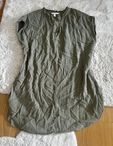 Kleid musselin damen khaki - h&m,