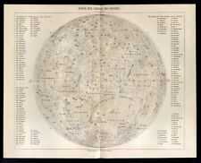 Alte Mond-Karte Lithographie 1908  Lehrtafel Schautafel Anschauungstafel