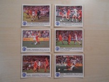 Panini Fussball 80, 1980,  6 verschiedene Sticker Schalke 04, Klebereste