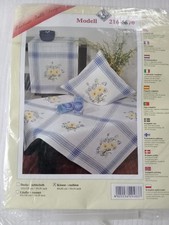 Stickkissen Stickpackung Vintage OVP DIY Blumen 40x40cm