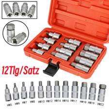 12Tlg/Satz Steckschlüssel Set Sechskant Innensechskant Nuss 1/2''Inbus Schrauben