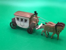 Alte Postkutsche PFERDEKUTSCHE ZWEISPÄNNER - ERZGEBIRGE VOLKSKUNST, aus der DDR