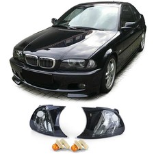 Klarglas Blinker Set Schwarz Smoke passt für 3er BMW E46 Coupe Cabrio 2001-2003