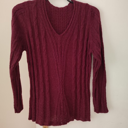Pullover*Gr.42*Weinrot*Zopfmus