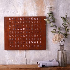 WordClock Jupiter Eisen Rost -