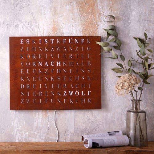 Wordclock jupiter eisen rost - rost,