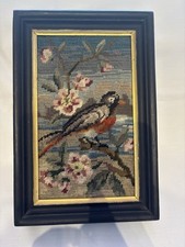 Stickbild Kunst Vogel Gerahmt