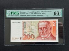 200 Deutsche Mark -1989 - Germany  /  Ersatznote/Pick 42a /    PMG 66