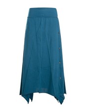 Vishes A-Linie Rock Baumwolle Vintage knielang breiter Bund Kordelzug