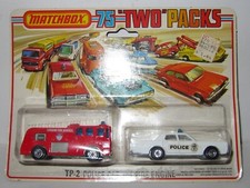 MATCHBOX SUPERFAST - TP-2 POLICE CAR & FIRE ENGINE - MIB MINT / TOP