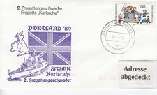 F 212 Fregatte KARLSRUHE, Bundesmarine, Marine-Schiffspost, Beleg mit MSP12-1989