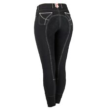 Reithose Easy Rider Louisa Full, Vollbesatz, Euro-Star, Ziersteppung, schwarz