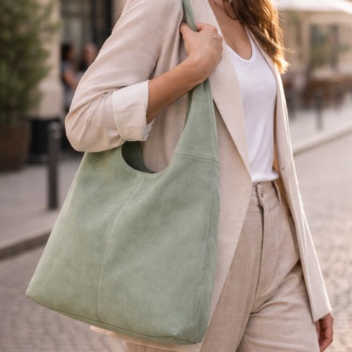 Wildleder schultertasche - wildleder,