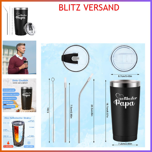 Papa tasse 600ml - papa, edelstahl
