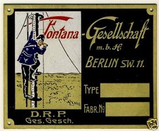 Selten ! FEUERWEHR POLIZEI LEITER TURM Typenschild 1920