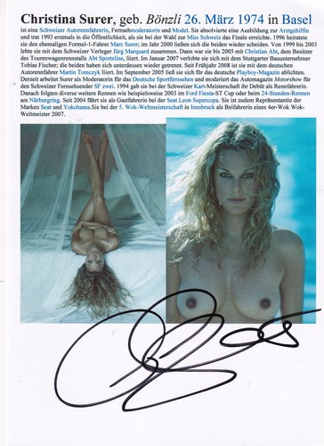 Autogramm christina surer - -,
